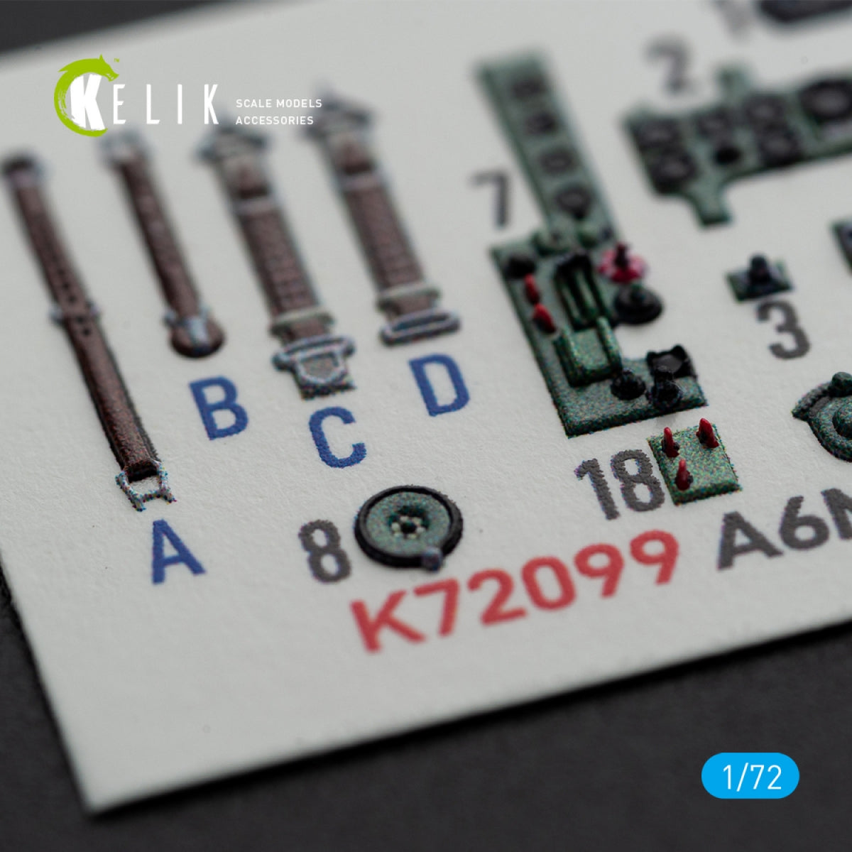 KELIK K72099 A6M5 Zero - interior 3D decals for Tamiya kit 1/72 – Bild 6