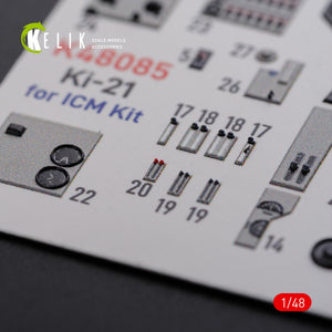 Décalcomanies 3D intérieures KELIK K48085 KI-21 pour maquette ICM au 1/48 – image 6