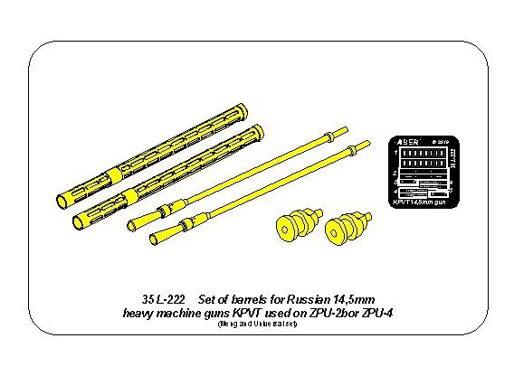 Aber 35L-222 Set of 2 barrels for Russian 14.5 mm machine guns KPVT used on ZPU-2 or ZPU-4 (1/35) – image 13
