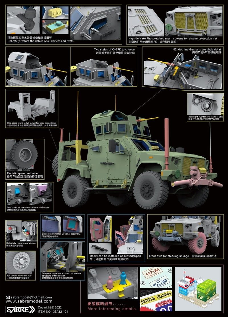 Saber 35A12-DLX JLTV M1278 Heavy Guns Carrier - Deluxe Edition 1/35 – Bild 4