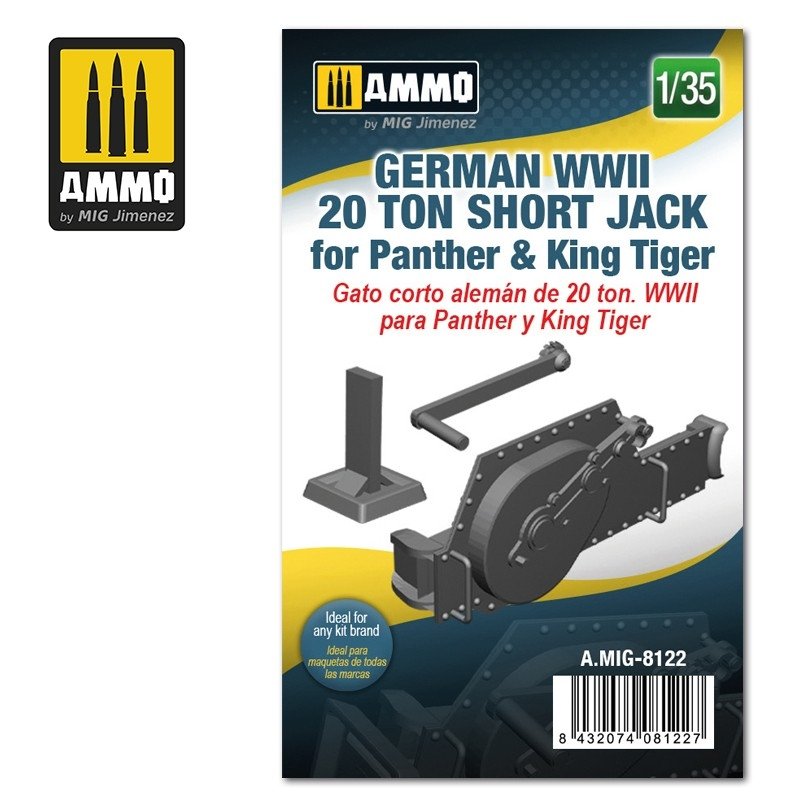 Ammo of Mig 8122 German WWII 20 tons Short Jack for Panther &amp; King Tiger 1/35