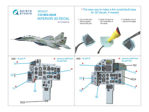 Quinta Studio QD32227 MiG-29UB 3D-Printed &amp;amp; colored Interior (Trumpeter) 1/32 – immagine 2