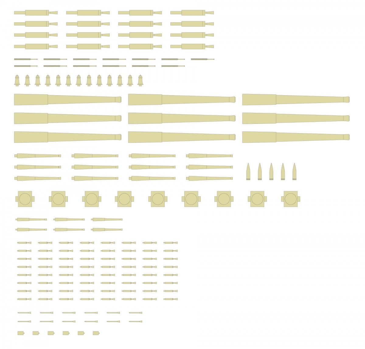 MK1 Design MS-20013 HMS RODNEY ARMAMENT SET 1/200 – obrázek 6