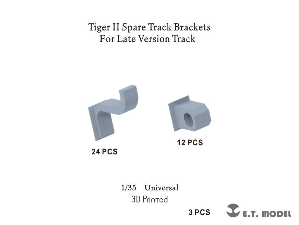 Supports de chenilles de rechange ET Model P35-317 Tiger II pour chenilles de version tardive (impression 3D) 1/35 