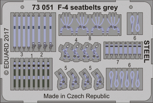 Eduard 73051 F-4 seatbelts gray STEEL 1/72