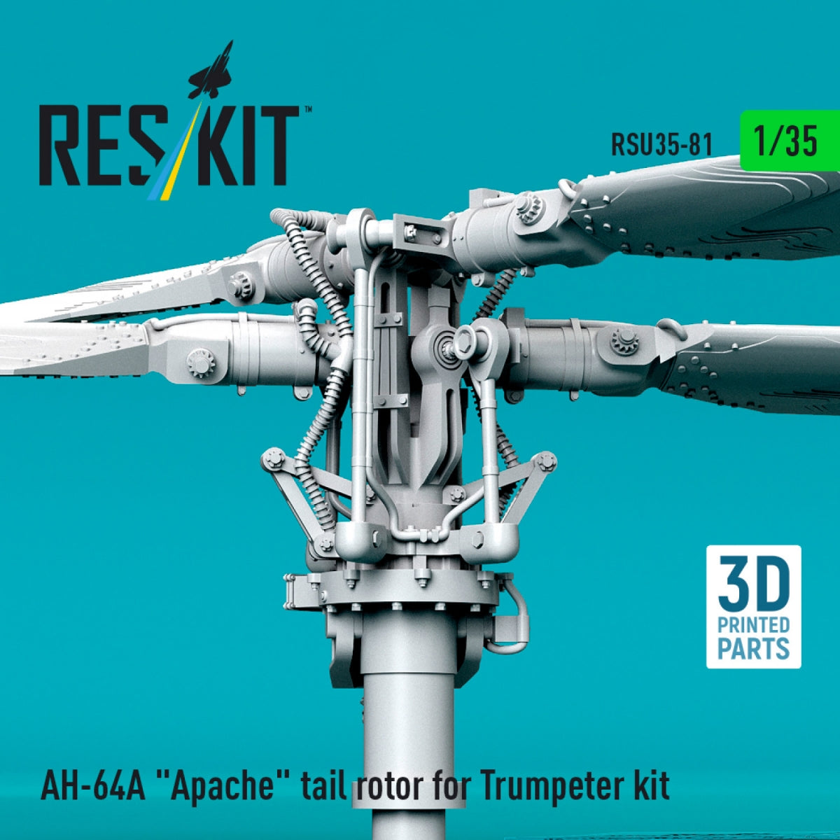 RESKIT RSU35-0081 AH-64A "Apache" tail rotor for Trumpeter kit (3D Printed) 1/35
