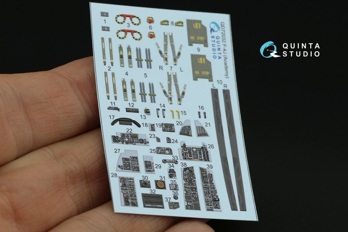 Quinta Studio QD72032 F-4J 3D-Printed &amp;amp; colored Interior on decal paper (for Academy kit) 1/72 – Bild 2