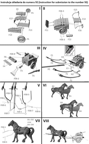 First to Fight First To Fight PL092 Two horse cart for Bofors 37mm wz.36 1/72 – Bild 3
