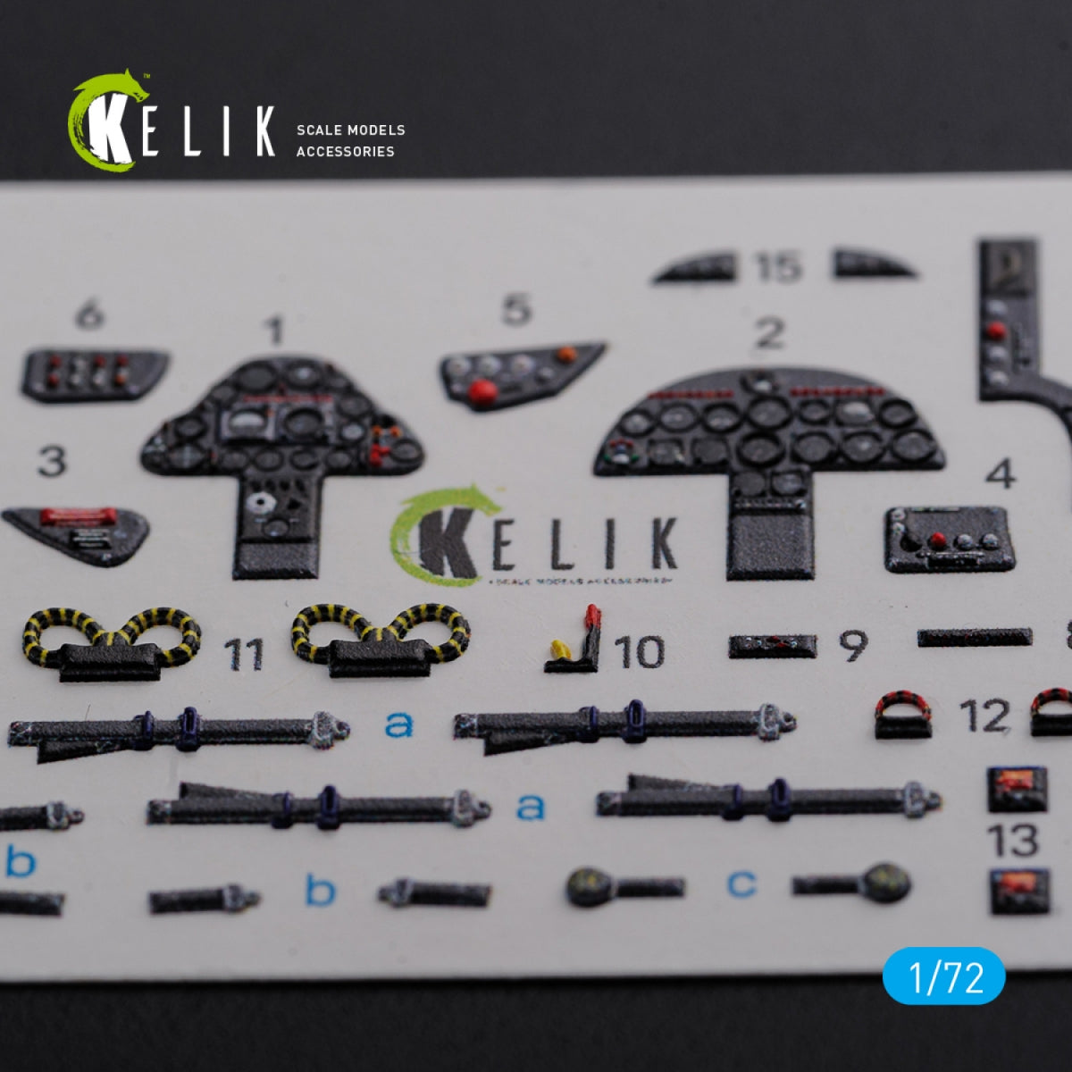 KELIK K72093 Folland Gnat T.1 interior 3D decals for Airfix kit 1/72 – obrázek 3