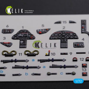 KELIK K72093 Folland Gnat T.1 interior 3D decals for Airfix kit 1/72 – obrázek 3