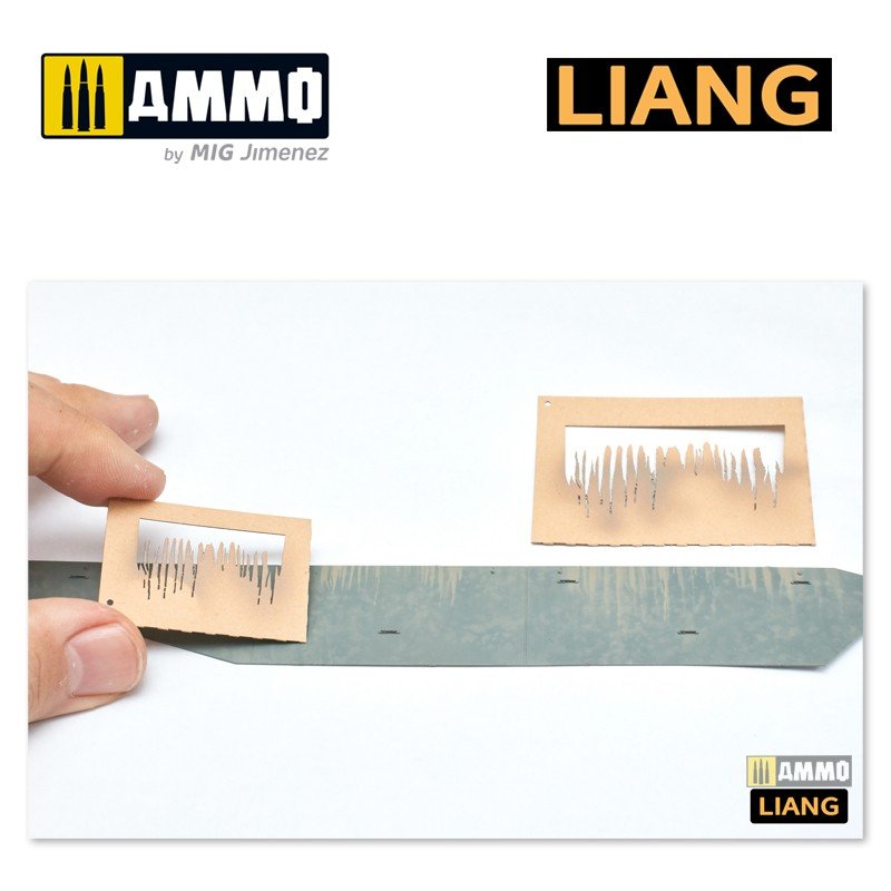 Liang 0002 Streaking &amp;amp; Wet Effects Airbrush Stencils – zdjęcie 4