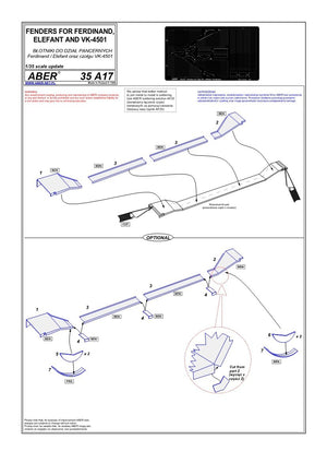 Aber 35A017 Fenders for Ferdynand / Elefant cars, VK-4501 (1/35) – image 4
