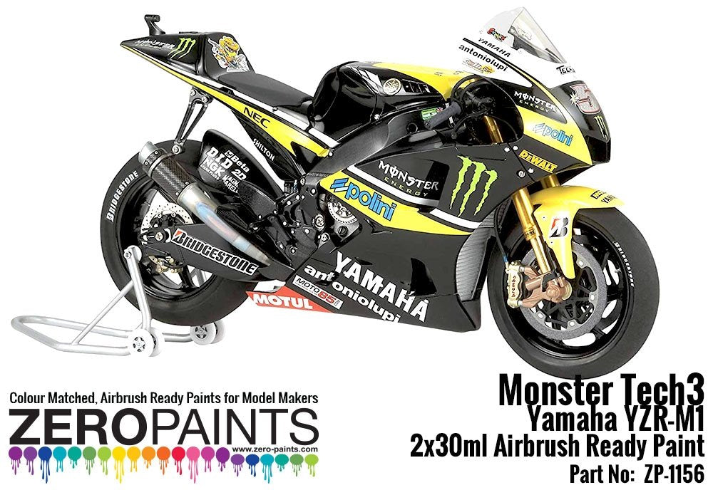 Zero Paints ZP-1156 Monster Tech3 Yamaha YZR-M1 Paint Set 2x30ml – image 3