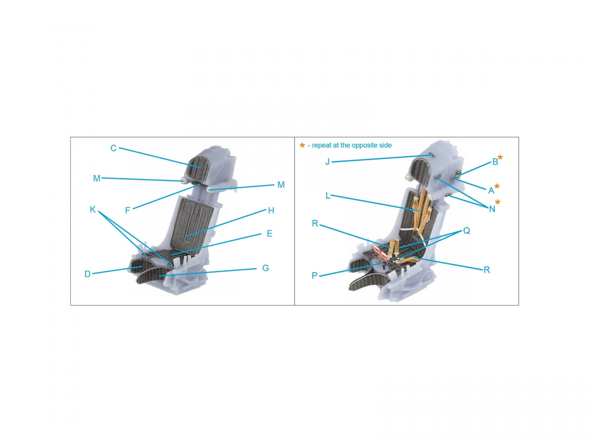 Quinta Studio QR+48068 K-36L (early) ejection seat (for Su-25 aircraft until 2007) (All kits) 1/48 – Bild 9