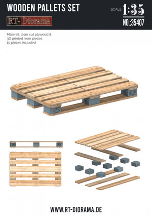 RT-Diorama 35407 Wooden Pallets Set - 10 pcs 1/35 – obrázek 2