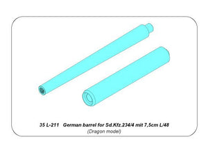 Aber 35L-211 German barrel for Sd.Kfz.234/4 mit 7.5cm L/48 (1/35) – Bild 8