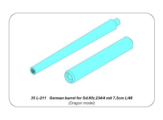 Aber 35L-211 German barrel for Sd.Kfz.234/4 mit 7.5cm L/48 (1/35) – Bild 8
