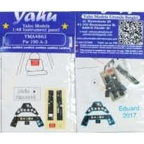 Tableau de bord Yahu YMA4863 Fw-190A-3 pour maquettes Eduard au 1/48