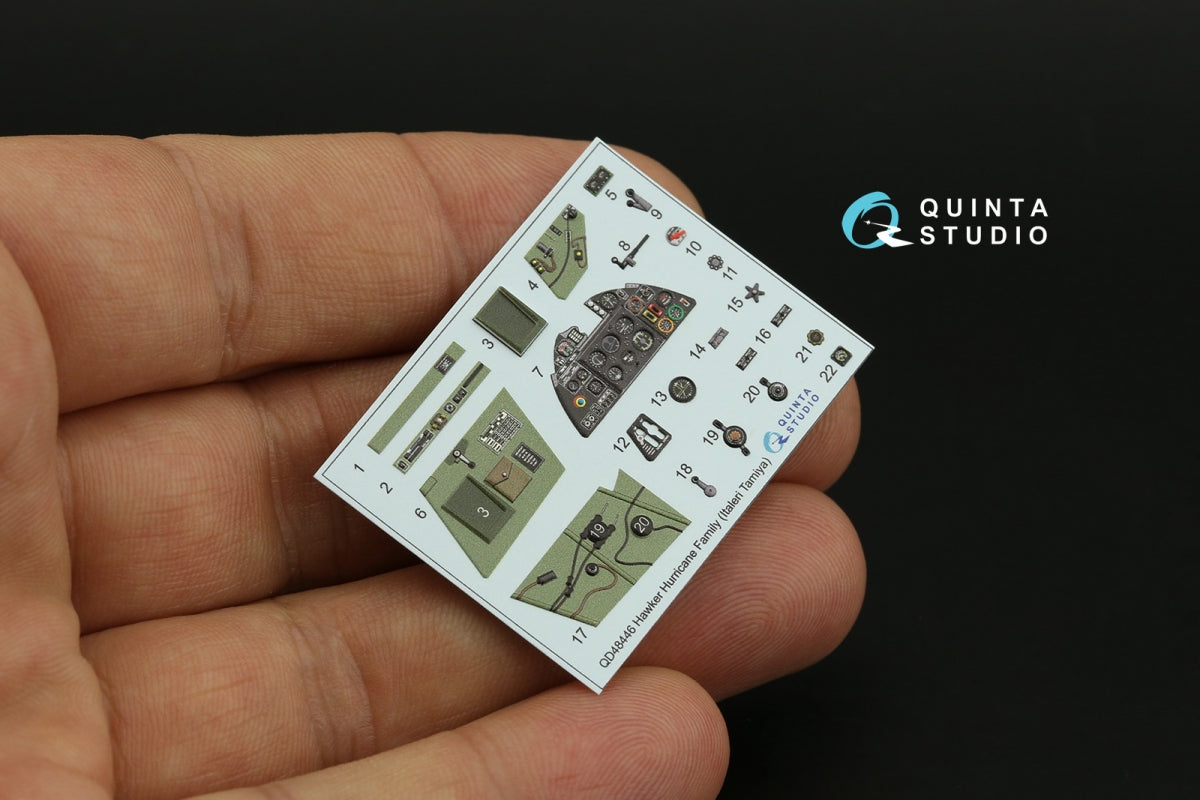 Quinta Studio QD48446 Hurricane family 3D-Printed colored Interior on decal paper (Italeri/Tamiya) 1/48 – obrázek 4