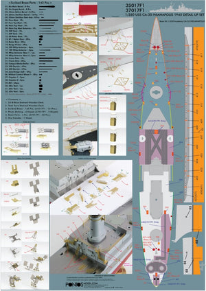 Pontos 35017F1 USS CA-35 Indianapolis 1945 Detail Up Set 1/350 – Bild 3