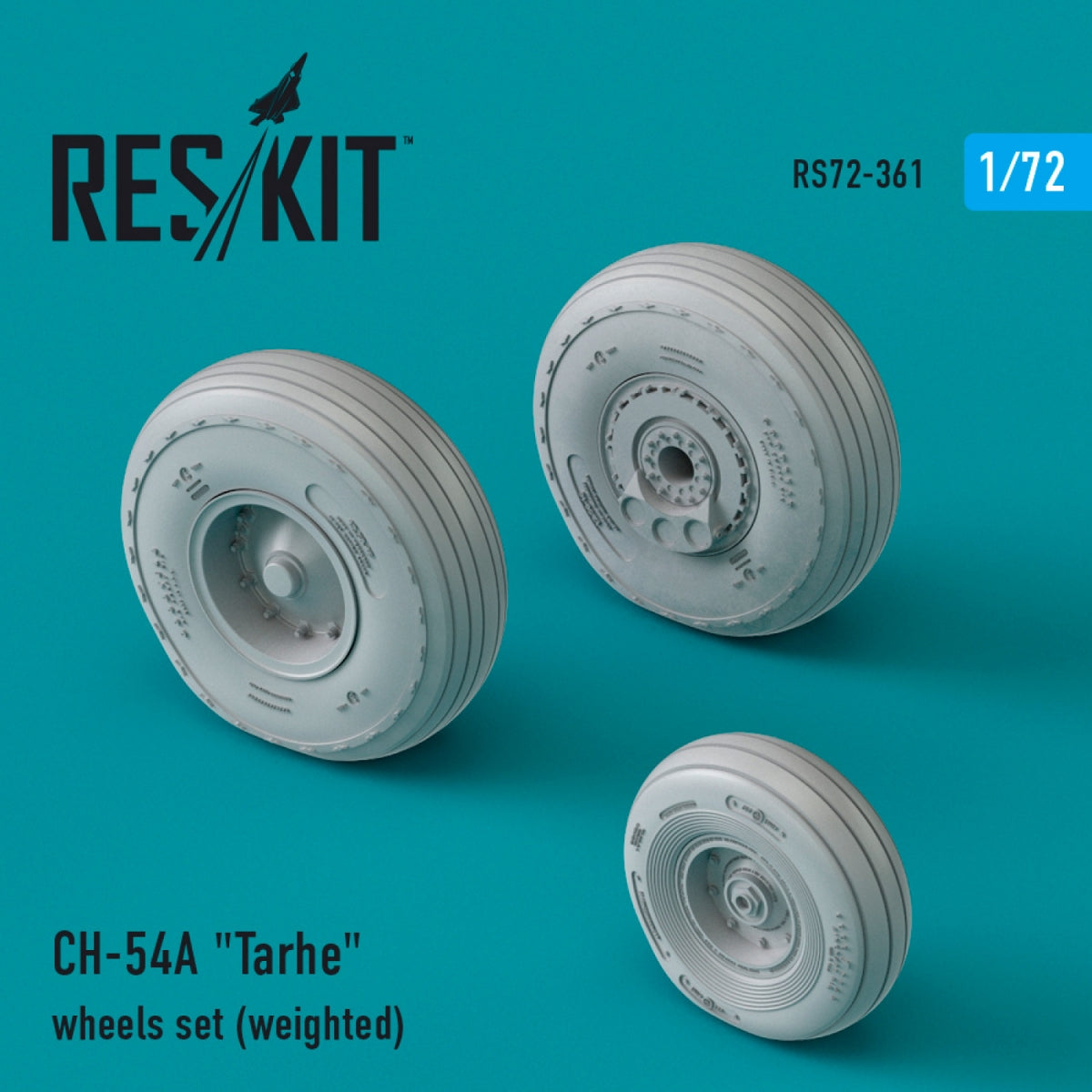 RESKIT RS72-0361 CH-54A "TARHE" WHEELS SET (WEIGHTED) 1/72