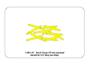 Aber 350L-07 Set of 12 pcs 127 mm universal barrels for US Navy ships (1/350) – imagen 8