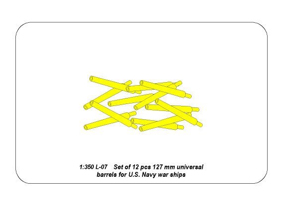 Aber 350L-07 Set of 12 pcs 127 mm universal barrels for US Navy ships (1/350) – imagen 8