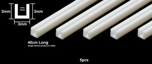 Tamiya 70207 Plastic U Profile 3mm Transparent