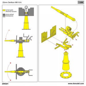 RB Model 200G01 20mm Oerlikon MK III A 1/200 – Bild 2