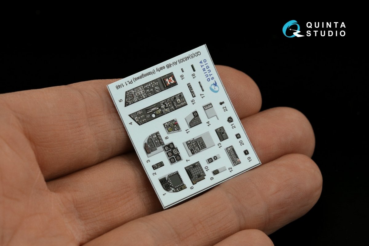 Quinta Studio QDS-48305 AV-8B Early 3D-Printed &amp;amp; colored Interior on decal paper (Hasegawa) (Small version) 1/48 – obrázek 3