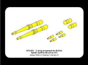 Aber A72 002 C wing armament for British fighter Spitfire Mk.VIII to XVI 1/72 – imagen 7