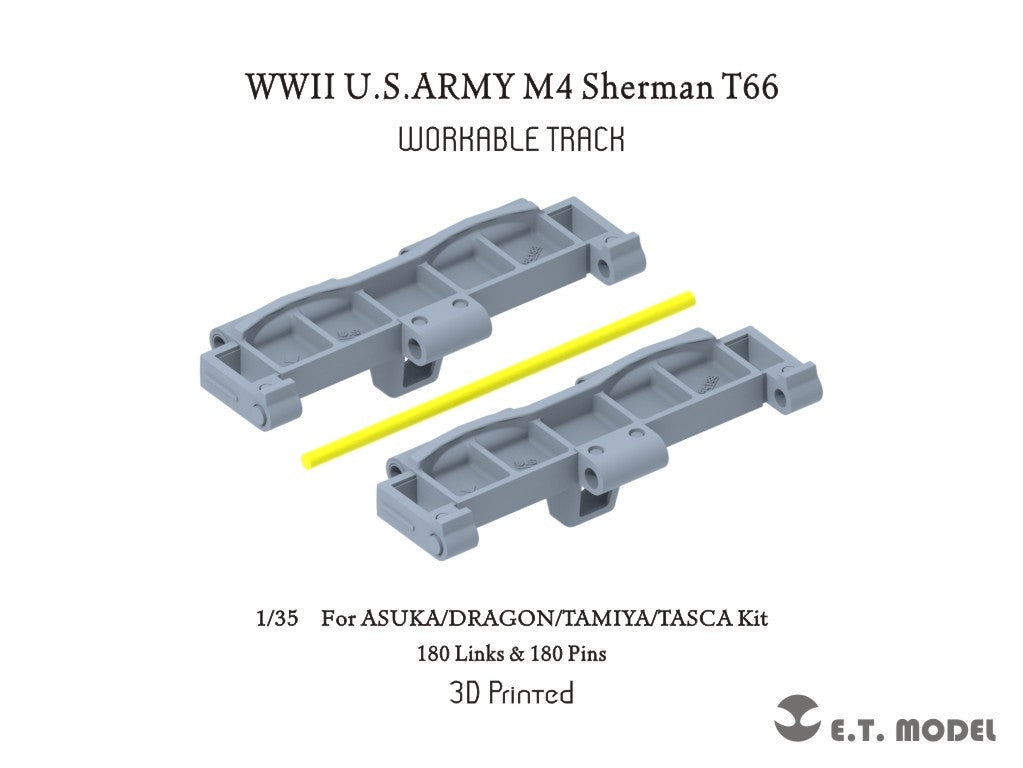 ET Model P35-095 WWII USARMY M4 Sherman T66 Workable Track For ASUKA/DRAGON/TAMIYA/TASCA Kit 1/35