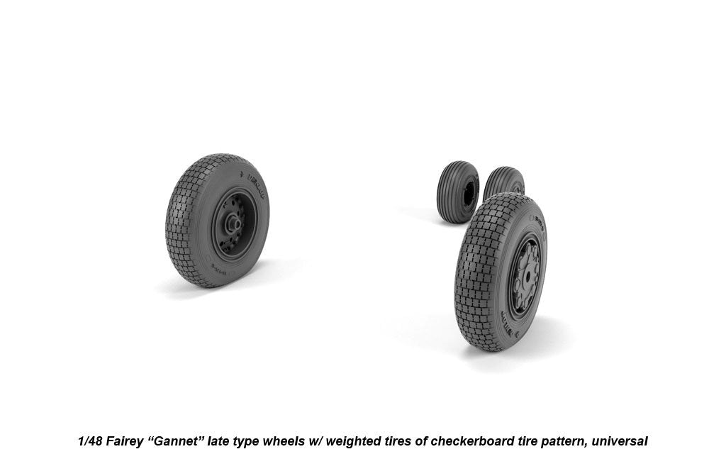 Armory Models AW48411 Fairey Gannet late type wheels w/ weighted tires of checkerboard tire pattern 1/48 – image 4