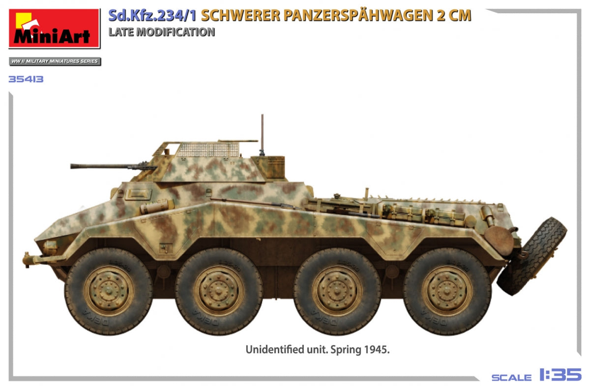 MiniArt 35413 Sd.Kfz.234/1 Schwerer Panzerspähwagen (2 cm). Late Mod 1/35 – obrázek 5