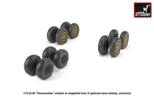Armory Models AW72327 B-36 Peacemaker wheels w/ weighted tires, optional nose wheels 1/72 – obrázek 3