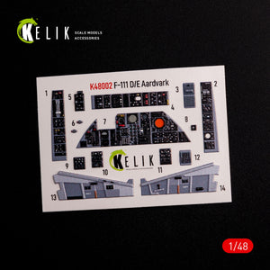 KELIK K48002 F-111 A/E Aardvark interior 3D decals for HobbyBoss kit 1/48 – image 2
