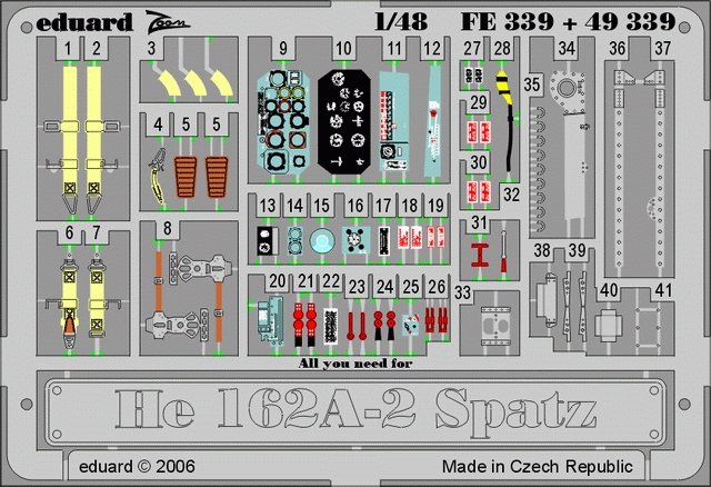Eduard FE339 He 162A-2 Spatz 1/48 Tamiya
