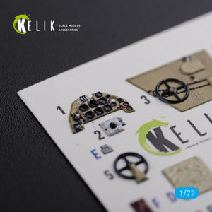 KELIK K72122 BF109-F2/F4 reconnaissance interior 3D decals for Fine Molds kit 1/72 – obrázek 3