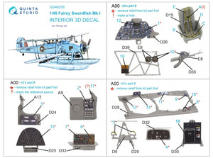 Quinta Studio QD48255 Swordfish Mk.I 3D-Printed &amp;amp; colored Interior on decal paper (Tamiya) 1/48 – obrázek 2