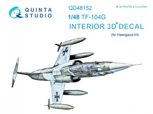 Quinta Studio QD48152 TF-104G 3D-Printed &amp;amp; colored Interior on decal paper (for Hasegawa kit) 1/48
