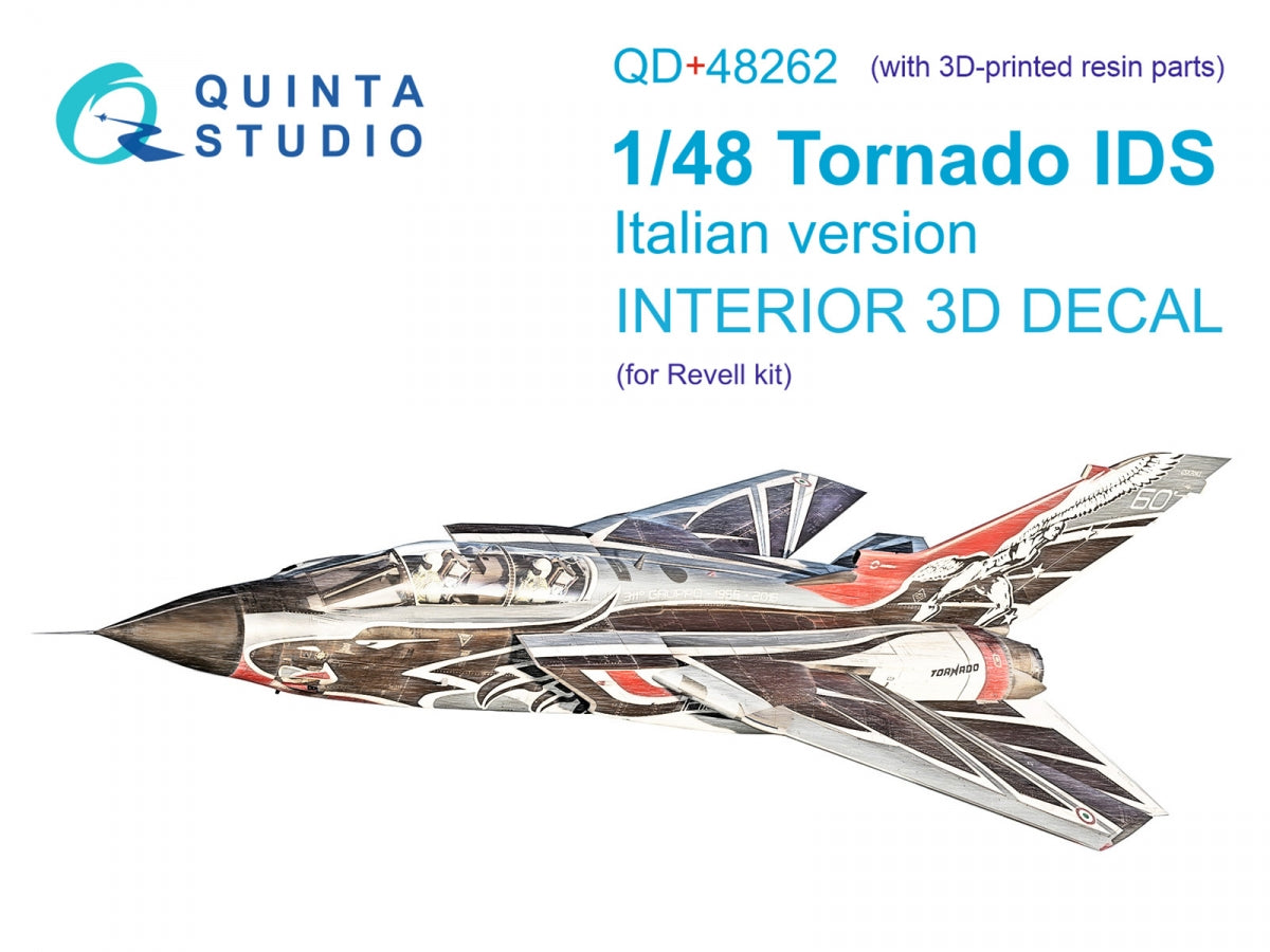 Quinta Studio QD+48262 Tornado IDS Italian 3D-Printed &amp;amp; colored Interior on decal paper (Revell) (with 3D-printed resin parts) 1/48