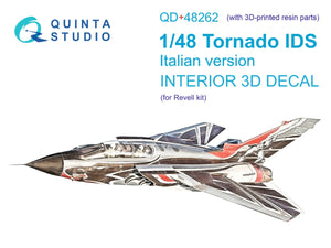Quinta Studio QD+48262 Tornado IDS Italian 3D-Printed &amp;amp; colored Interior on decal paper (Revell) (with 3D-printed resin parts) 1/48