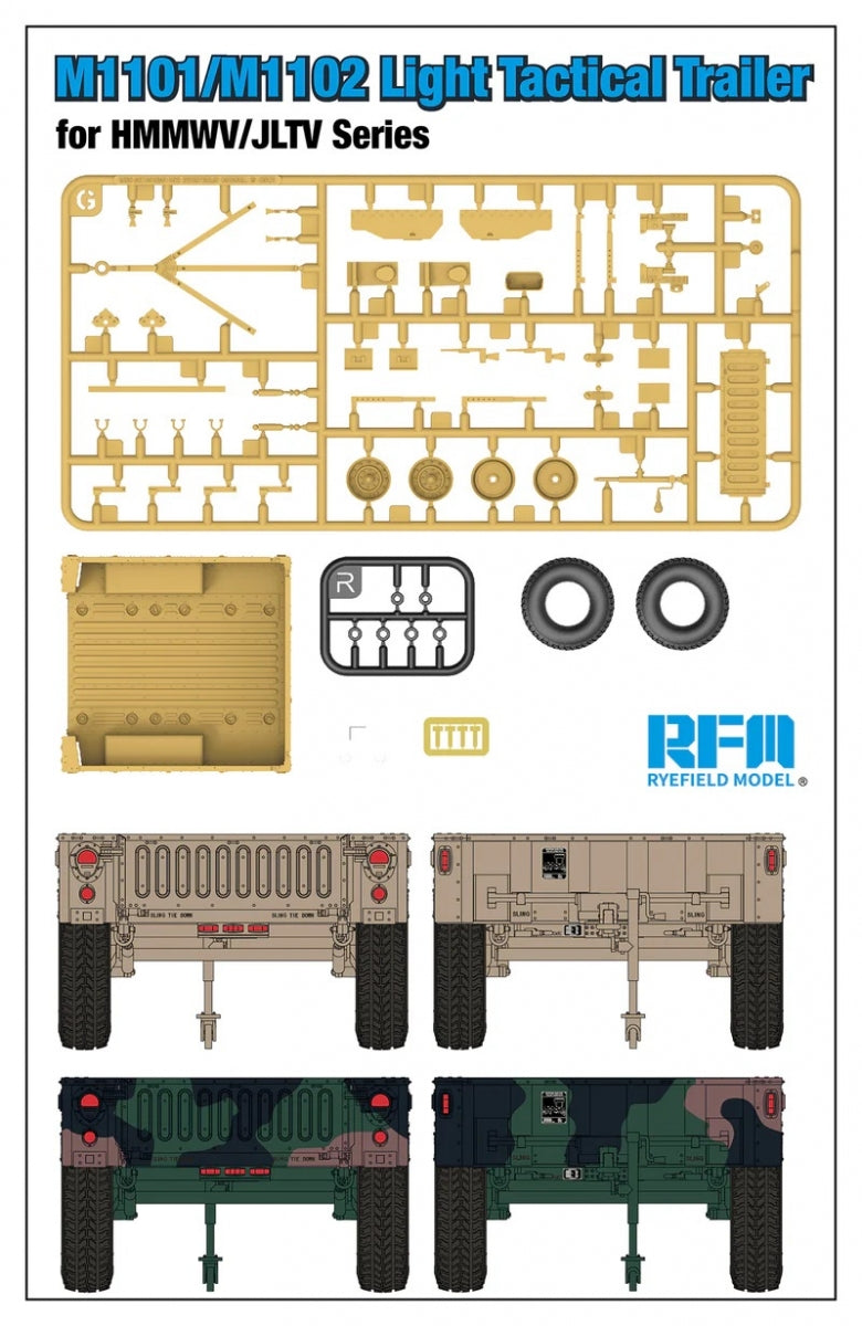 Rye Field Model 5117 M1101/M1102 Light Tactical Trailer for HMMWV/JLTV Series 1/35 – imagen 2