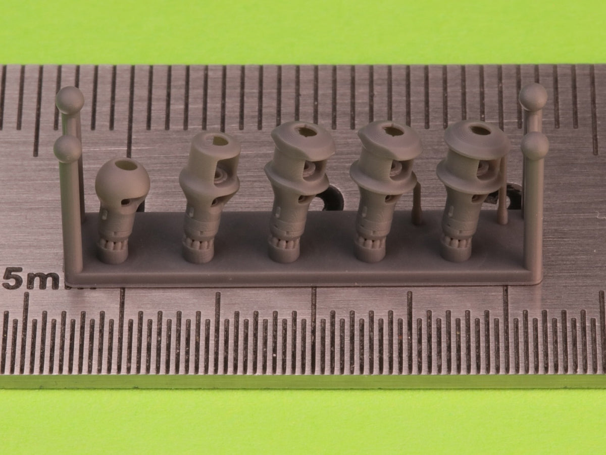 Master GM-72-039 Muzzle brake set for German 7.5cm PaK/KwK/StuK 40 guns (5 types) 1/72 – image 3