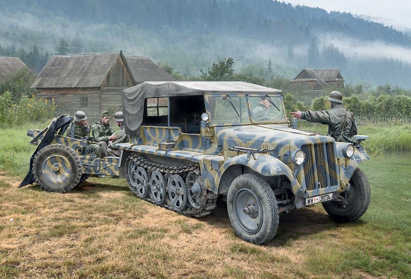 Italeri 6595 Sd. Kfz. 10 Demag D7 avec canon de 7,5 cm leIG 18 et équipage au 1/35
