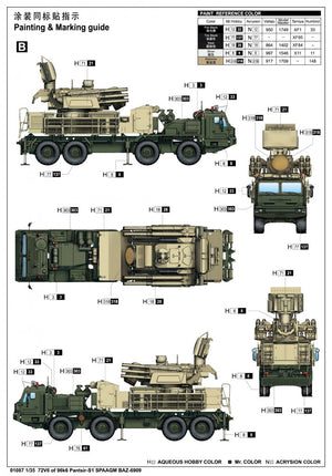 Trumpeter 01087 72V6 of 96k6 Pantsir-S1 SPAAGM BAZ-6909 1/35 – image 6