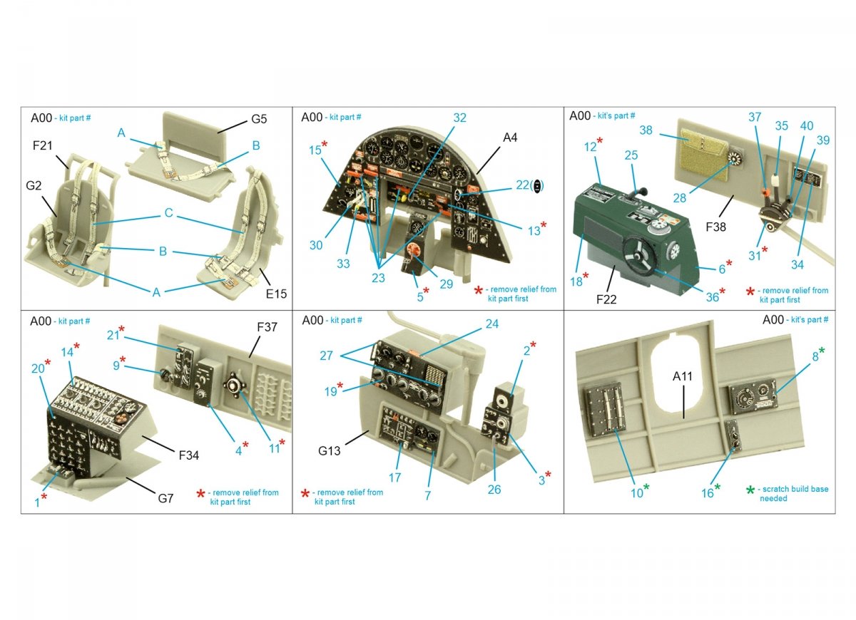 Quinta Studio QD48351 TBF-1C 3D-Printed &amp;amp; colored Interior on decal paper (Hobby Boss) 1/48 – obrázek 7