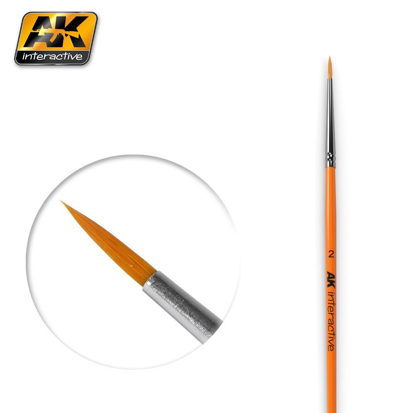 Brosse ronde AK Interactive AK604 2 synthétique