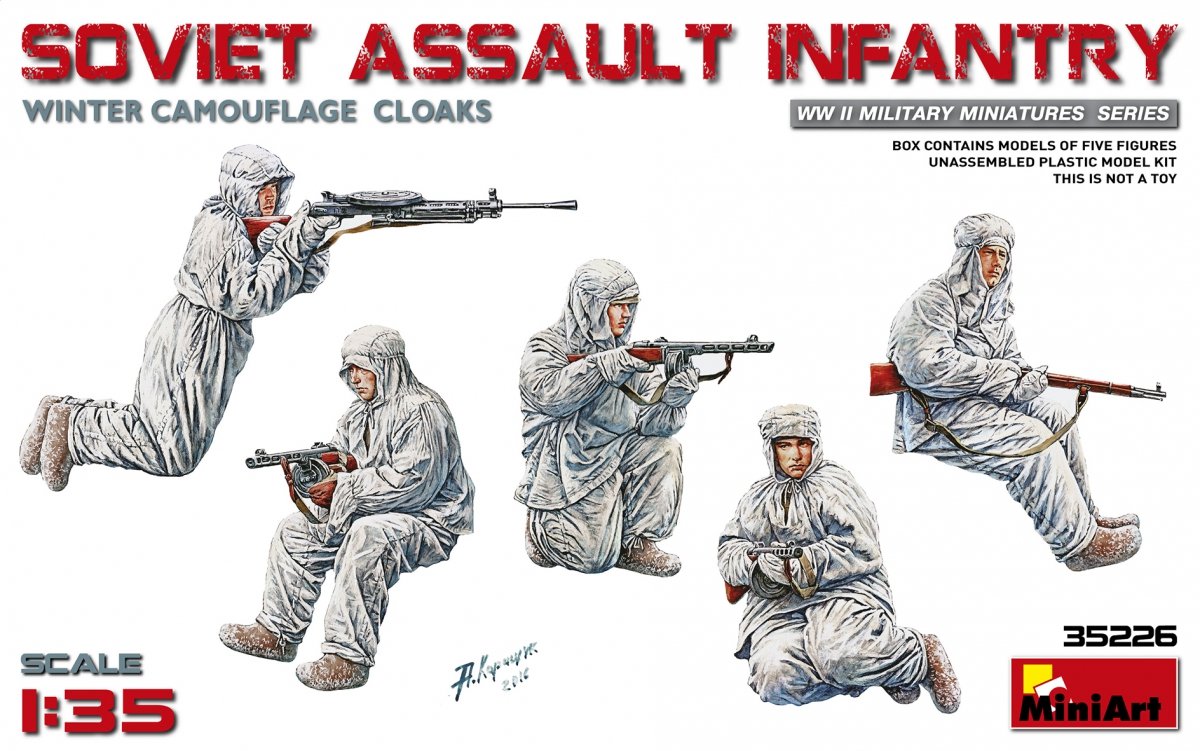 MiniArt 35226 SOVIET ASSAULT INFANTRY (WINTER CAMOUFLAGE CLOAKS) 1/35