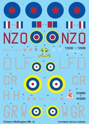 Techmod 48809 - Vickers Wellington IC 1/48